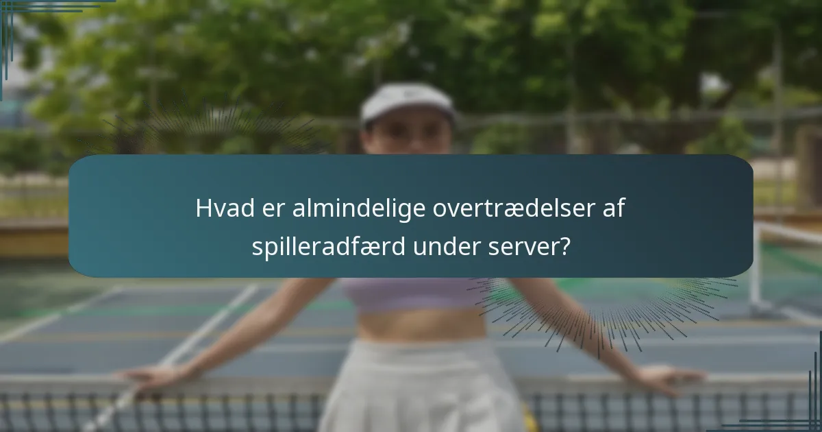 Hvad er almindelige overtrædelser af spilleradfærd under server?