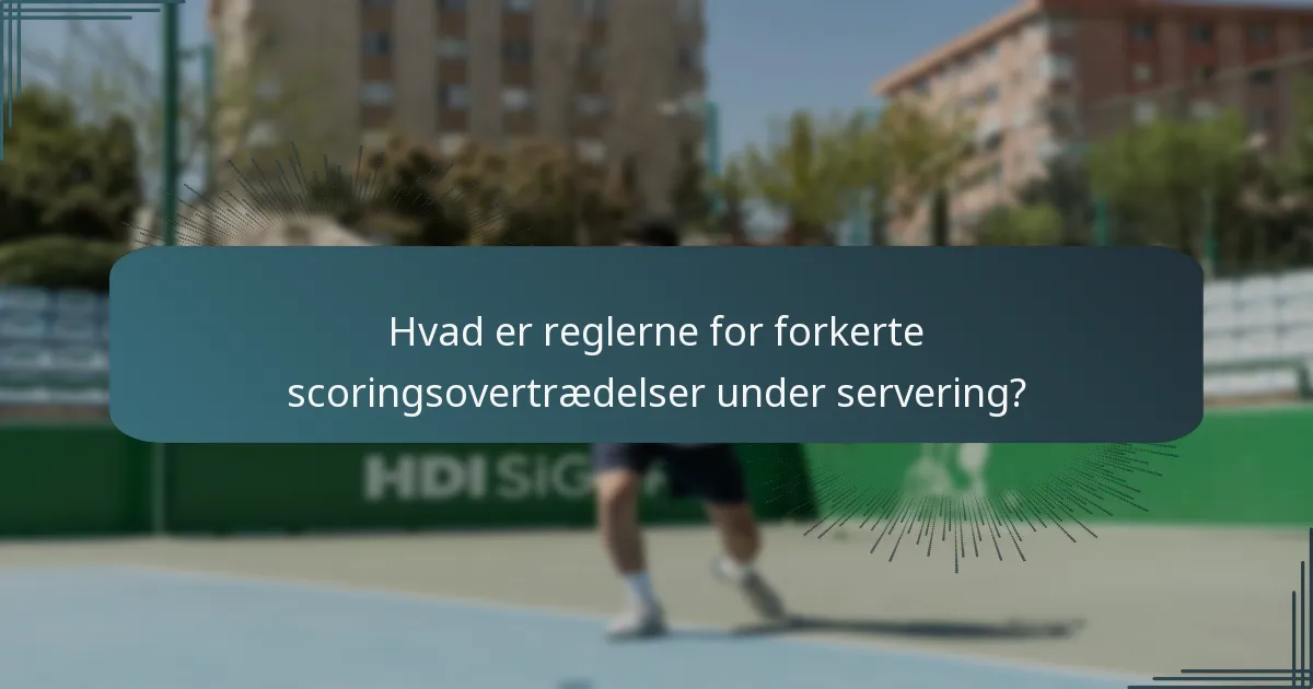 Hvad er reglerne for forkerte scoringsovertrædelser under servering?