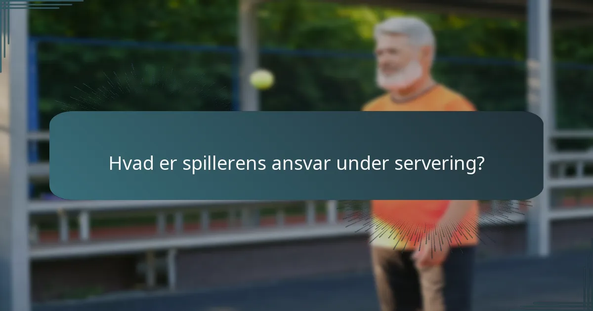 Hvad er spillerens ansvar under servering?