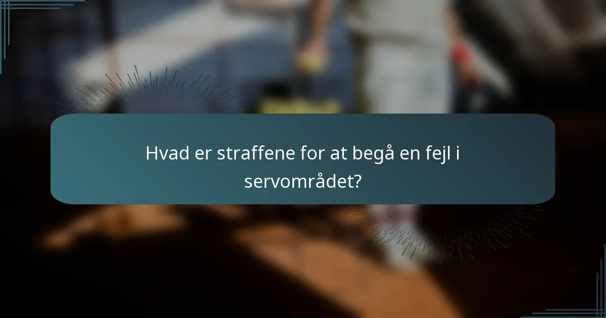 Hvad er straffene for at begå en fejl i servområdet?
