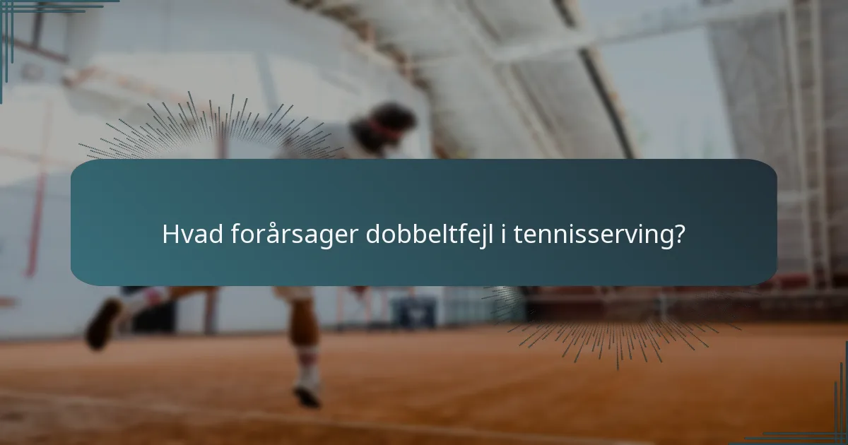 Hvad forårsager dobbeltfejl i tennisserving?