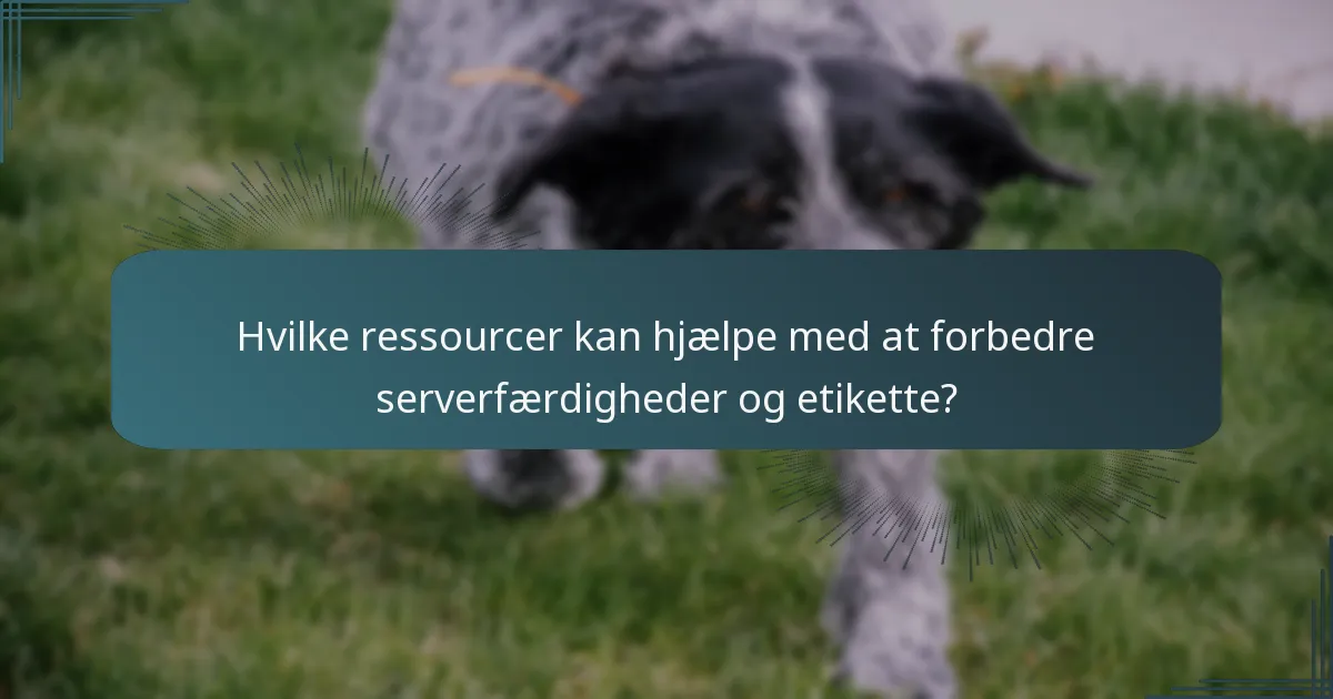 Hvilke ressourcer kan hjælpe med at forbedre serverfærdigheder og etikette?
