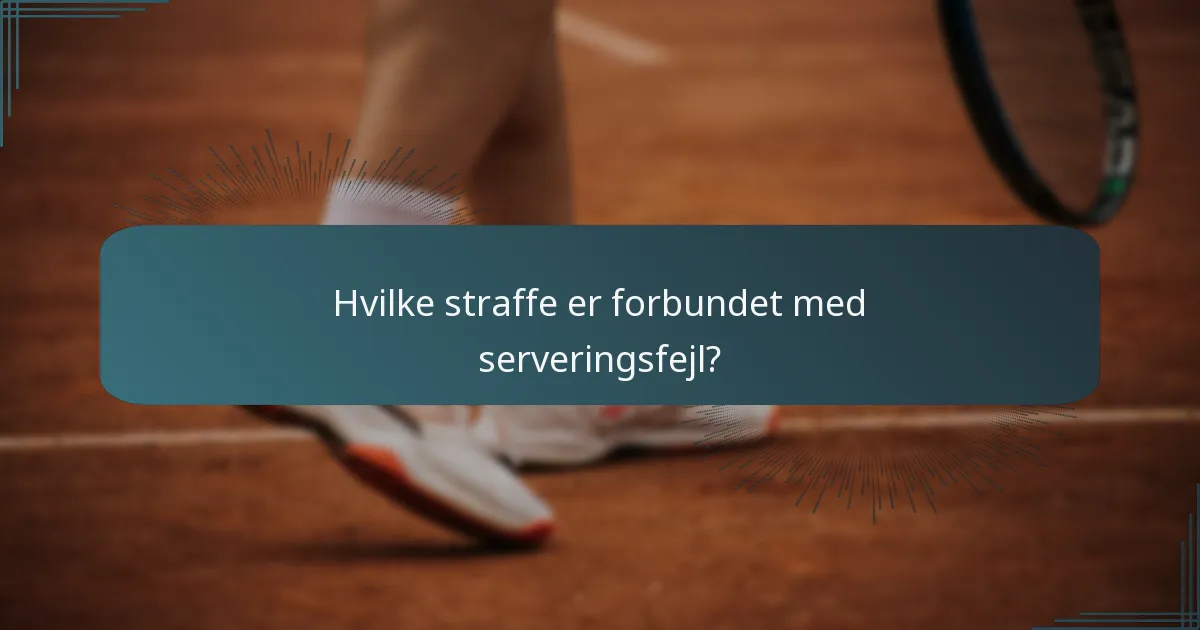 Hvilke straffe er forbundet med serveringsfejl?