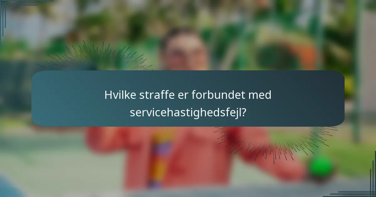 Hvilke straffe er forbundet med servicehastighedsfejl?