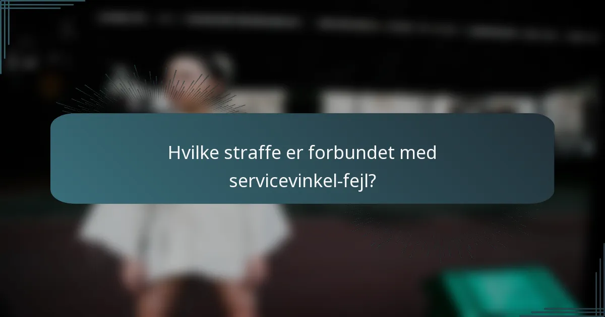 Hvilke straffe er forbundet med servicevinkel-fejl?