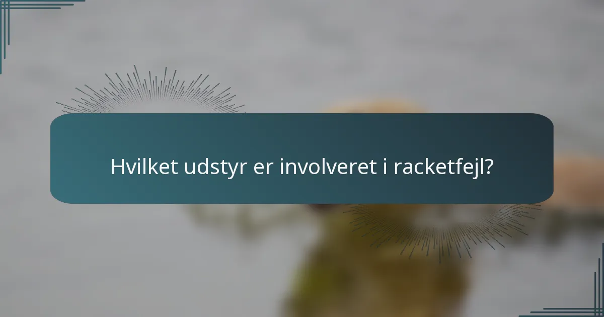 Hvilket udstyr er involveret i racketfejl?