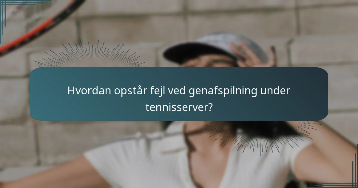 Hvordan opstår fejl ved genafspilning under tennisserver?