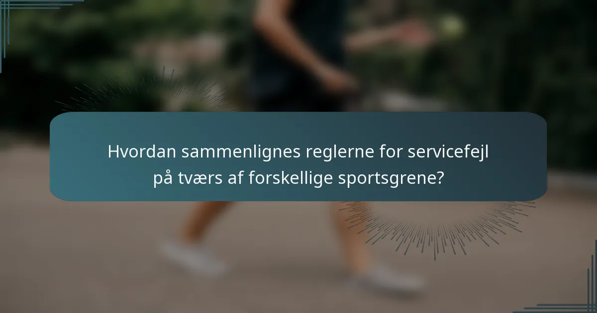 Hvordan sammenlignes reglerne for servicefejl på tværs af forskellige sportsgrene?